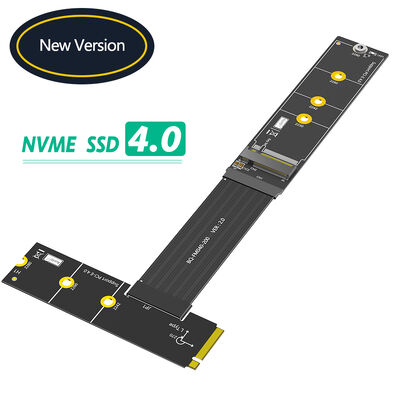 Upgrade Version 270 Degree NGFF M.2 M-Key NVME SSD Extension Cable Left Steering with LED Status Indicator